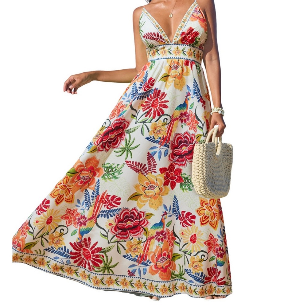 Cupshe Multicolor Floral Maxi Dress size small